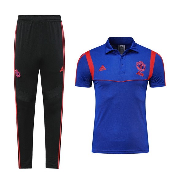 Polo Conjunto Completo Manchester United 2019/20 Azul Rojo